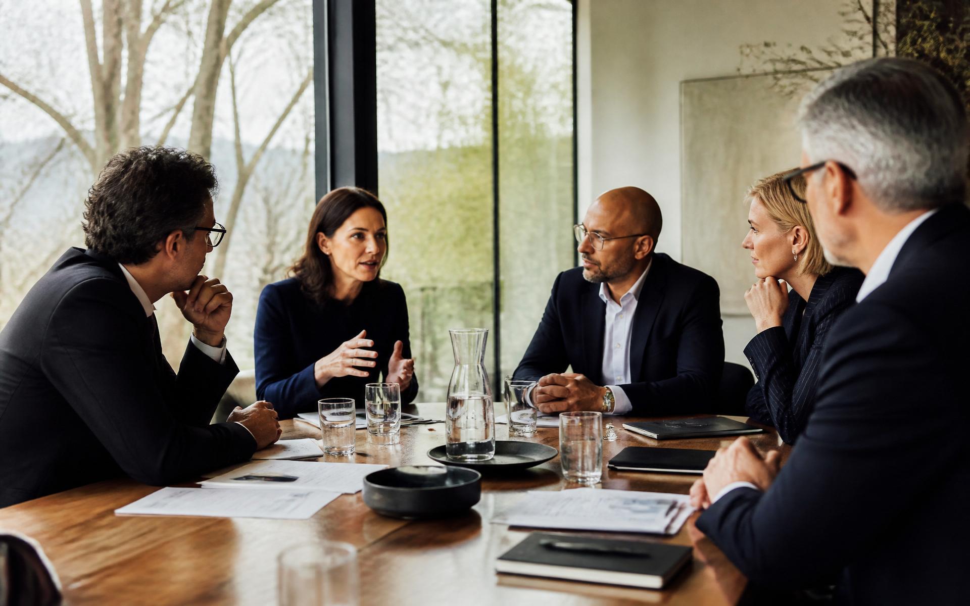 Executive leadership team in strategic discussion